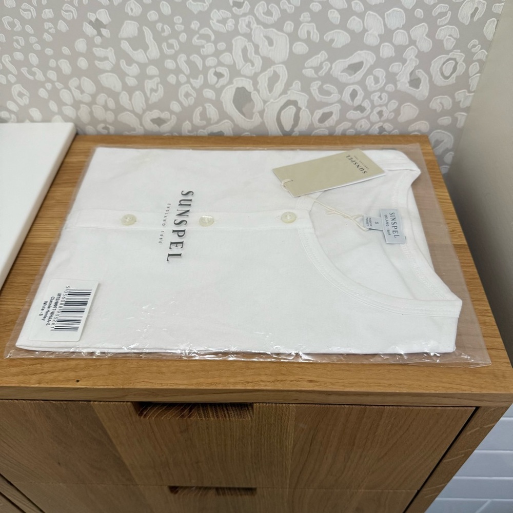 Sunspel Henley White Short-sleeve T Shirt